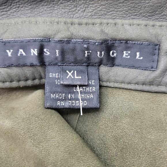 Yansi Fugel Leather Button Up Shirt Green Size XL - Picture 8 of 8